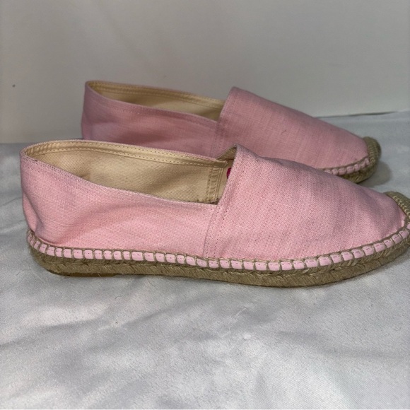J. Crew Made-in-Spain Espadrille Flats in Linen Size 8.5 Pink - Picture 10 of 10